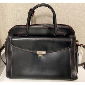 VTG McKLEIN Luxury Leather Attaché Soft Case Briefcase Laptop Bag Thailand Black